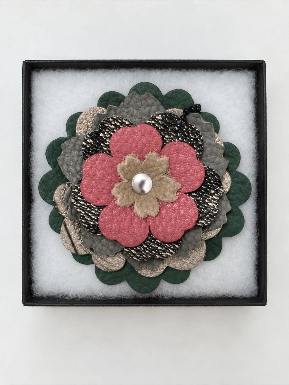 Original Roostercuster Upcycled Handbag Flower Accessory with Box